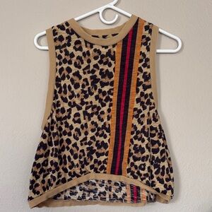 Free People Movement Love Tank Cheetah and Stripe print